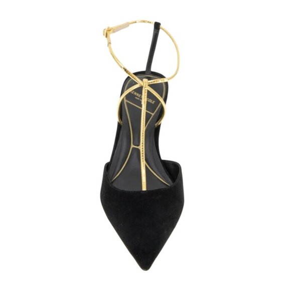 Kenneth Cole | Umi T-Strap Suede Heel in BLACK SUEDE, Size: 11 - Picture 3 of 4